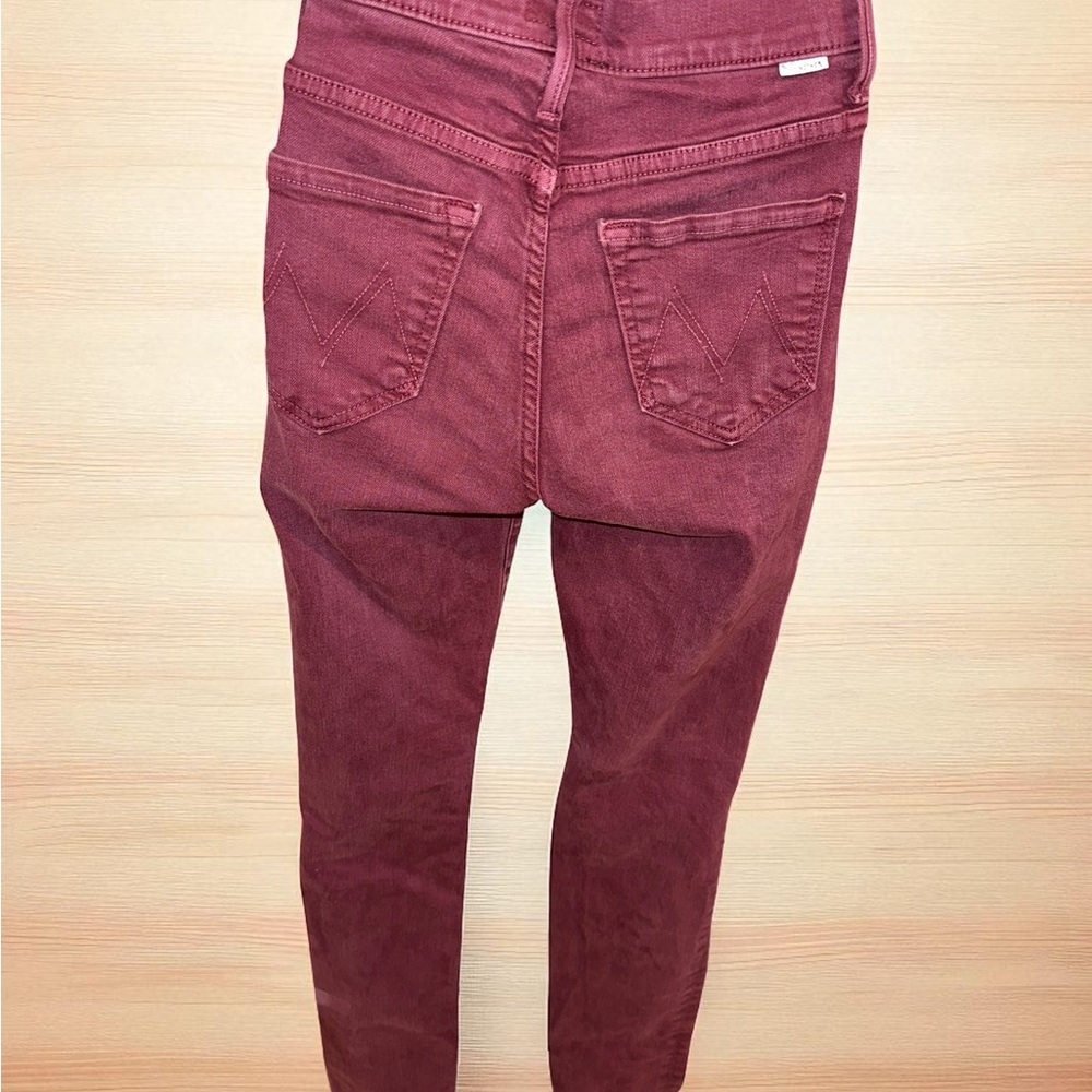 MOTHER Jeans- Rascal Sloced Up Jean in Maroon - Picture 8 of 9
